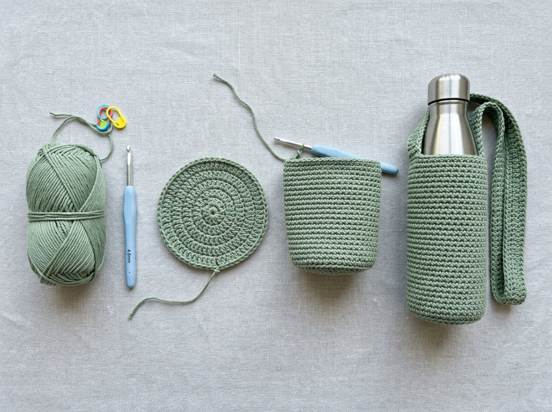 Beginner Solid Crochet Water Bottle Holder