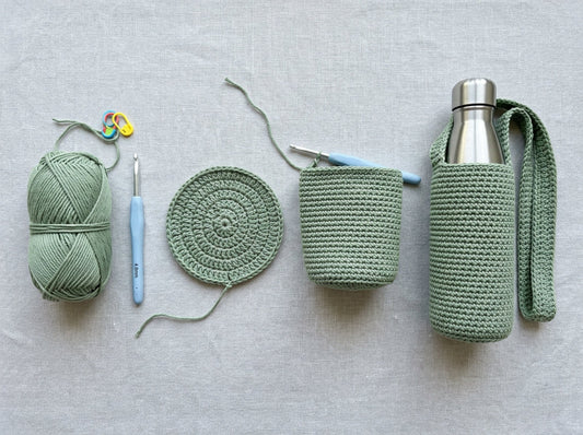 Beginner Solid Crochet Water Bottle Holder