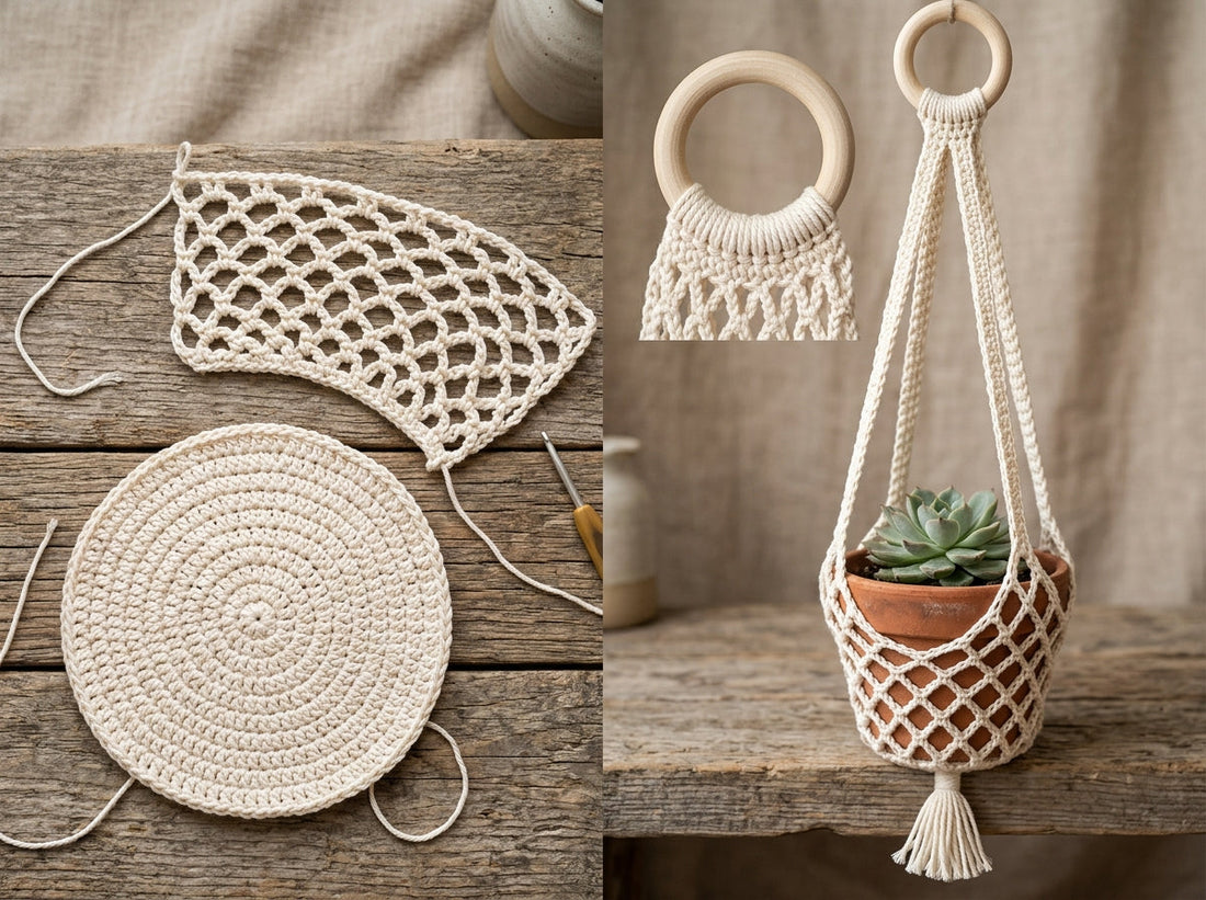 Boho Mesh Crochet Plant Hanger