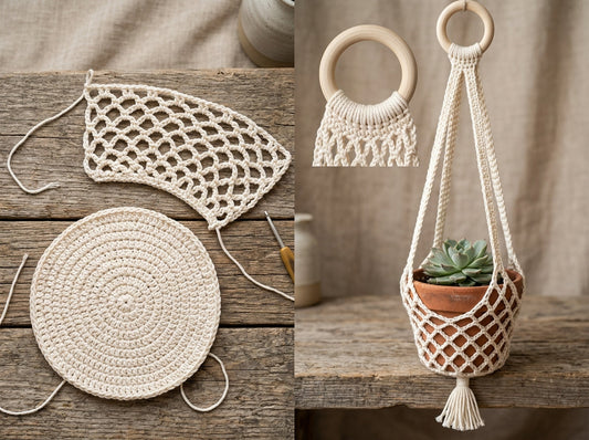 Boho Mesh Crochet Plant Hanger
