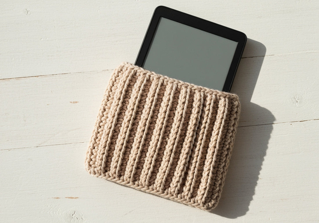Chunky Ribbed Crochet Kindle Sleeve