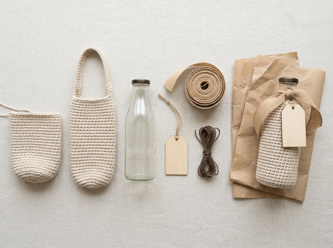Gift-Ready Crochet Water Bottle Holder