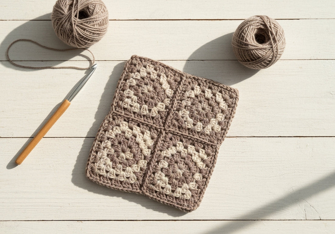Granny Square Crochet Phone Pouch