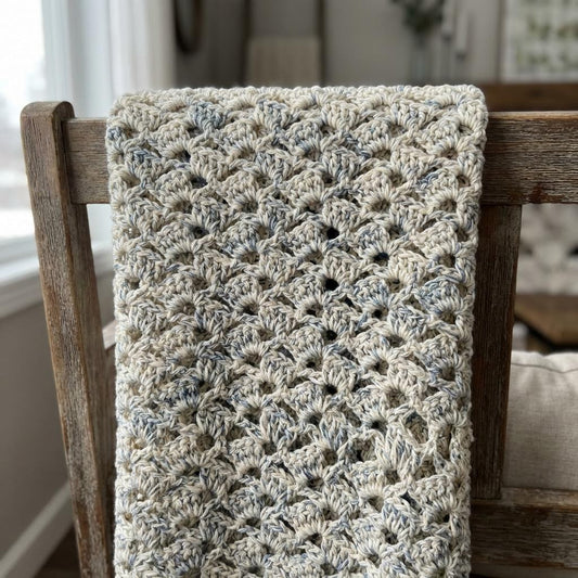 Close-up of granny stitch tension fixes how to keep your clusters even crochet showing the stitch pattern clearly