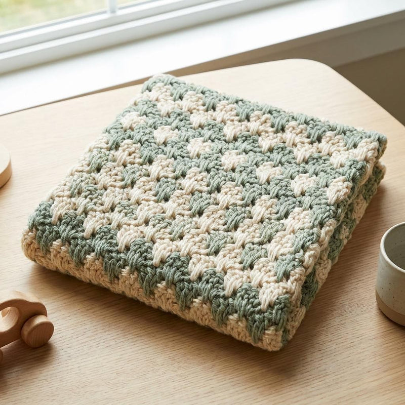 Finished crochet object using a spike stitch inspired texture for a beginner spike stitch tutorial
