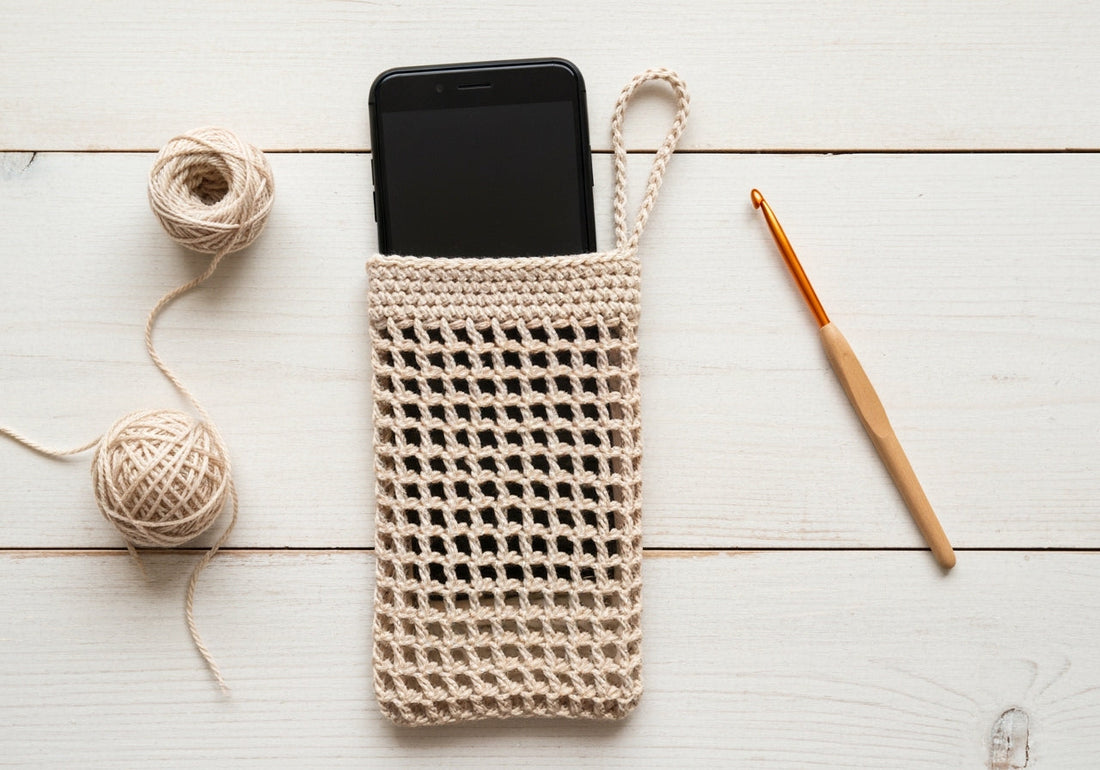Mesh Summer Crochet Phone Pouch