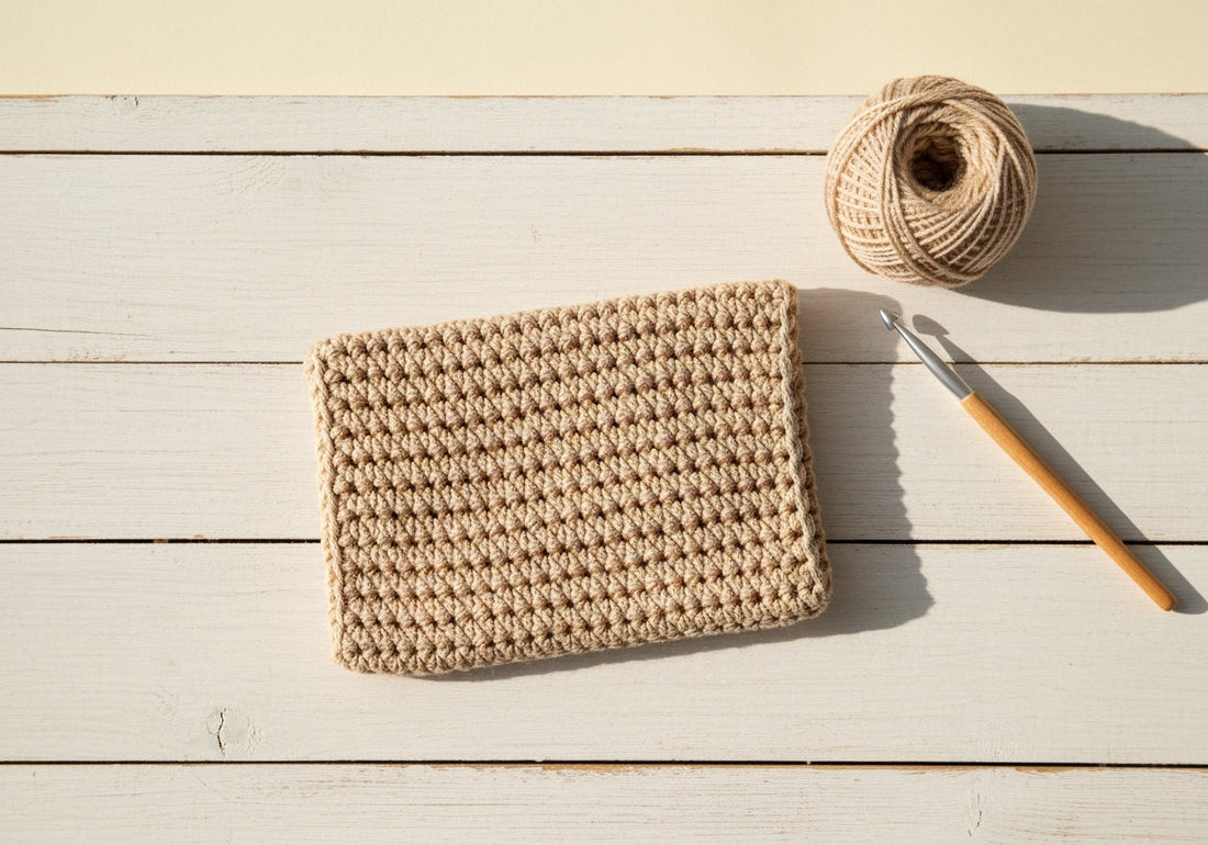 No-Sew Folded Crochet Phone Pouch