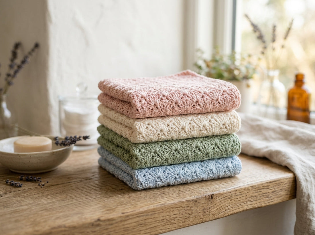 Soft Pastel Crochet Facial Cloth Set Pattern