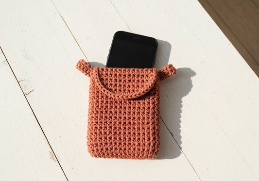 Textured Mini Crochet Phone Bag