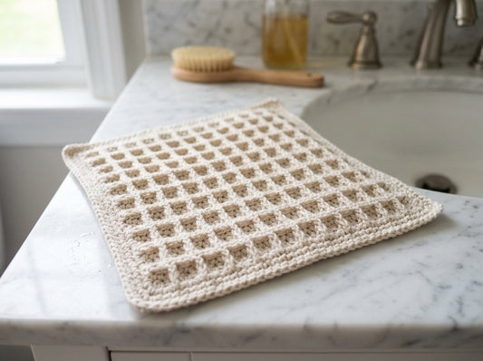 Waffle-Texture Crochet Washcloth Pattern