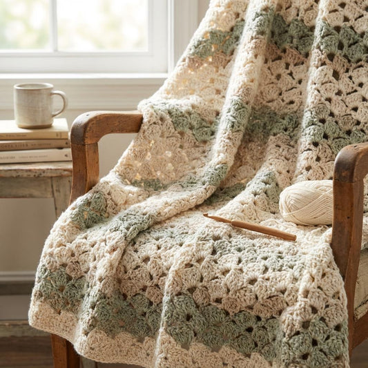 Close-up of granny stitch good for best crochet projects and uses crochet showing the stitch pattern clearly