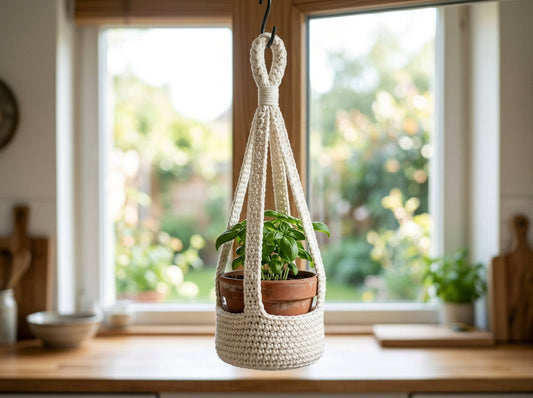 Window Herb Crochet Plant Hanger