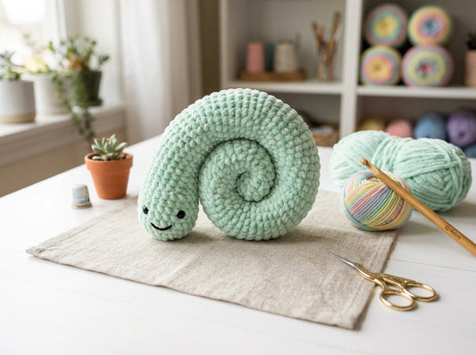Plush velvet crochet worry worm